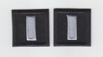 LT Lieutenant SILVER on BLACK rank insignia collar lapel patches 1" small